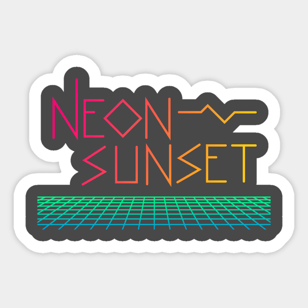 Neon Sunset 3 Sticker by DylanBlairIllustration